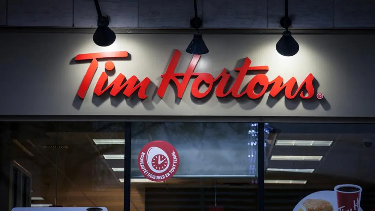 Menu at Tim Hortons cafe, Vancouver, 463 Robson St