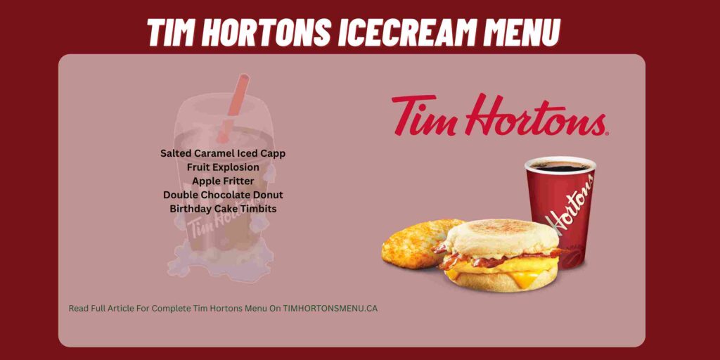 Tim Hortons Ice Cream Menu 